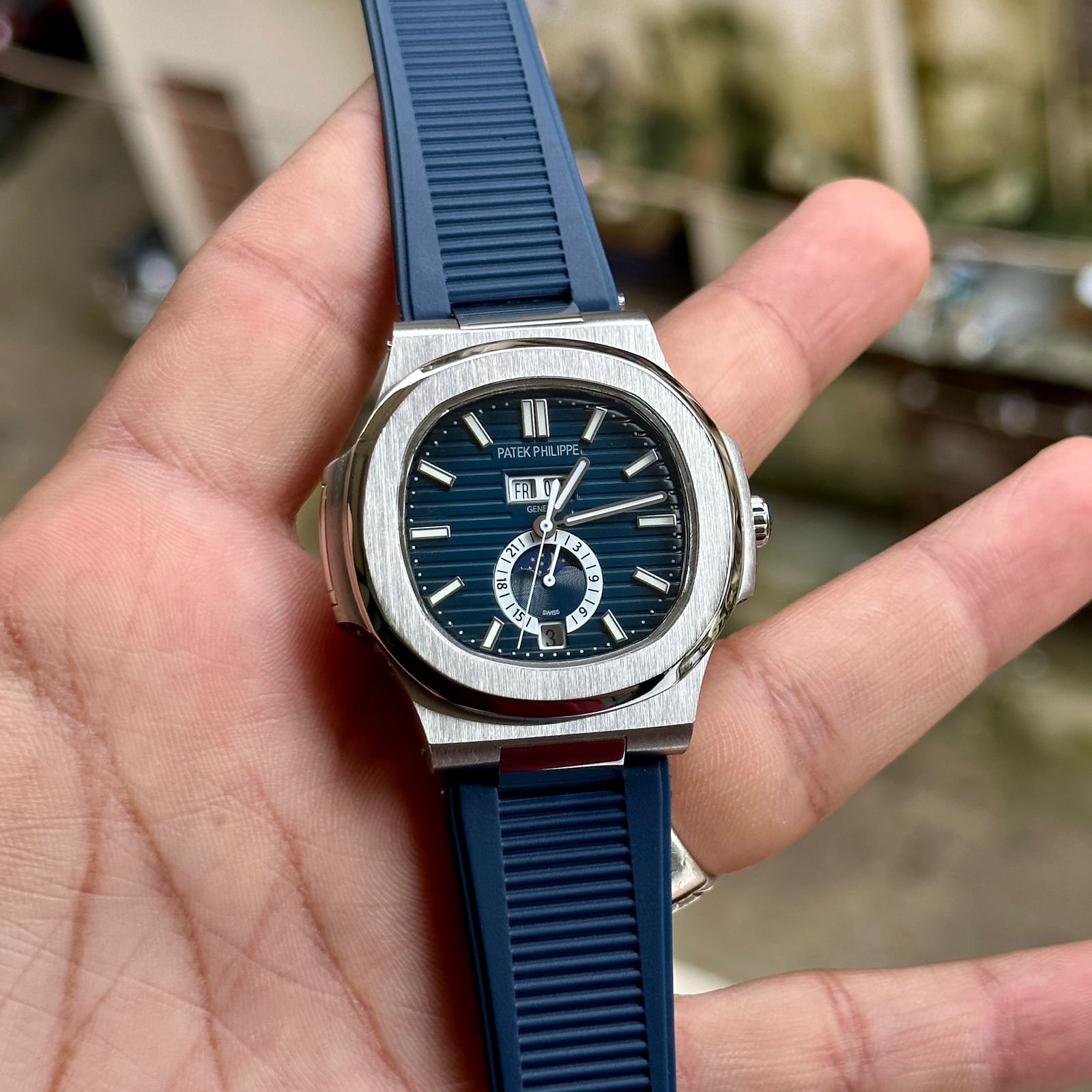 Patek Philippe Nautilus Blue-Silver Automatic – The Watch Emporium